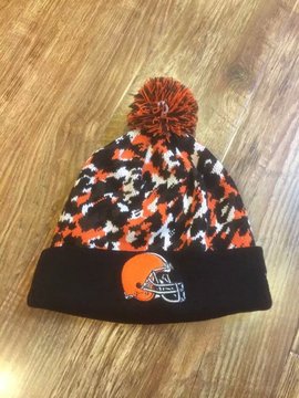 NE 正品  NFL 克利夫兰布朗 球队  迷彩 橘色  毛线帽  冷帽