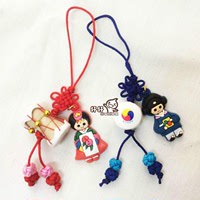 韩国民俗传统挂件 白鼓人偶娃娃 创意特色手机链韩式吊坠挂饰礼物