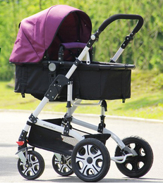 新款充气婴儿车高景观婴儿推车轻便大轮双向提蓝折叠可调减震包邮