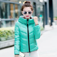 2015秋冬新款韩版修身羽绒棉服女立领短款时尚气质棉服外套