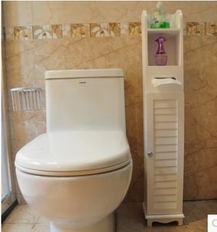 浴室侧柜卫生间防水收纳储物柜马桶边柜窄柜洗手间落地纸巾置物柜