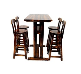 防腐实木碳化户外家具 酒吧庭院餐厅咖啡桌椅组合套件装