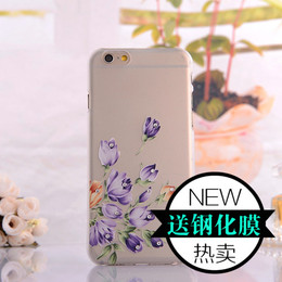 iPhone 6 plus手机壳水钻立体3D浮雕壳 唯美中国风苹果6P保护硬壳