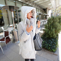 韩国正品2015秋冬新款韩版军工装中长款加厚修身羽绒服女大码外套