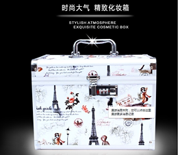 包邮法国铁塔图案的化妆箱首饰盒收纳箱闺蜜女友礼物盒