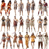 万圣节服装cosplay演出服衣服成人男女土著人非洲原始印第安野人