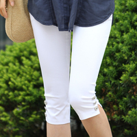 2015女式显瘦七分裤女夏季薄款外穿7分休闲裤白色大码小脚裤子潮