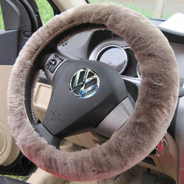 皮毛一体纯羊毛方向盘套通用100%天天特价冬季汽车方向盘套把套