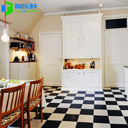 简约现代时尚风釉面砖厨房卫生间纯黑白色小地砖300防滑耐磨瓷砖