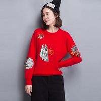 2015冬季新款女装韩版短款打底衫套头圆领针织衫毛衣