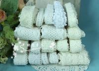 满20包邮 10元5份 每份2米 本白纯白彩色棉线花边 服装手工DIY