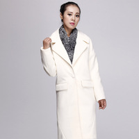 2015秋冬季新款毛呢外套女中长款韩版修身显瘦纯色呢子大衣风衣