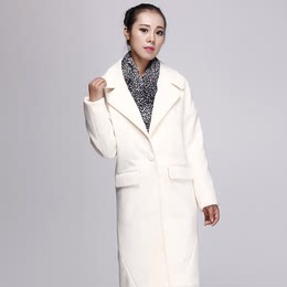 2015秋冬季新款毛呢外套女中长款韩版修身显瘦纯色呢子大衣风衣