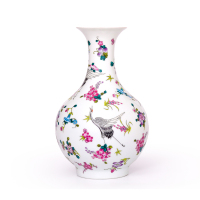 aj187景德镇陶瓷器 夜光小花瓶 赏瓶花器 现代简约工艺品客厅摆件