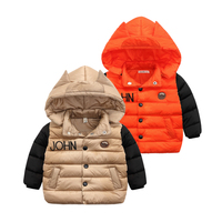 宝宝外套棉衣加厚童装男童冬装2015冬季新款可拆卸帽棉袄外套保暖