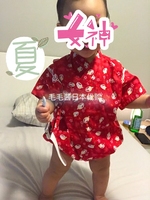 上海现货 日本 西松屋浴衣新生儿宝宝全棉连体衣 爬爬服