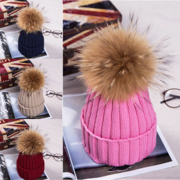 韩版冬款毛线针织帽男女通用貉子毛球加厚保暖时尚情侣皮草帽子潮