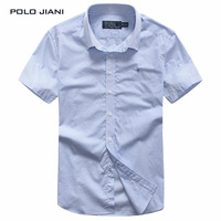 POLO JIANI 2015新款纯棉短袖格子衬衫 时尚休闲英伦风 短衬衣男