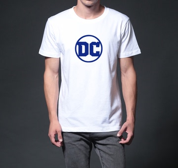 DC漫画t恤 DC超级英雄蝙蝠侠超人闪电侠 DC新标志纯棉男女t恤