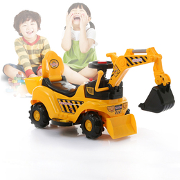 大号儿童挖掘机可坐可骑宝宝挖土机电动玩具四轮工程车3岁玩具