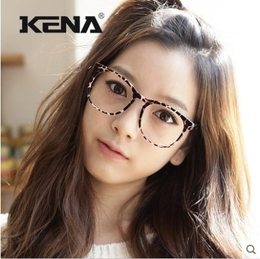 【天天特价】KENA超轻tr90豹纹光学近视眼镜架女款圆脸全框大框复