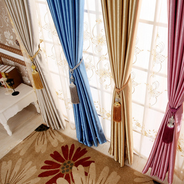 简约客厅卧室飘窗落地遮阳布特价清仓处理全遮光布定制窗帘成品布