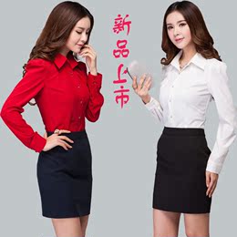 2014韩版大码女装职业装衬衣女秋装新款女士衬衫长袖小清新打底衫