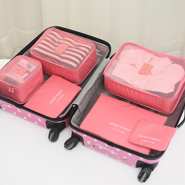 特价旅行收纳袋六件套行李箱分装袋 旅游压缩袋化妆包整理袋
