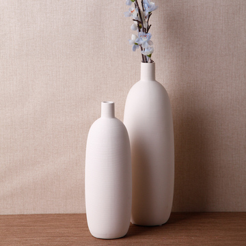 简约白色陶瓷花瓶摆件创意现代家居客厅餐桌装饰品桌面插花器摆设