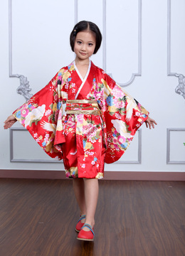 儿童日本和服大和民族服 女童春夏演出服 舞蹈服 日本公主服