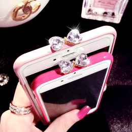 iPhone6手机壳水钻新款 苹果6plus保护套金属边框外壳烤瓷潮女5.5
