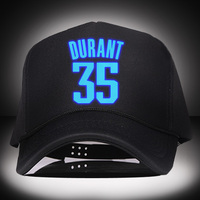夏季蓝色夜光运动男士遮阳帽子 杜兰特雷霆队篮球棒球帽 潮
