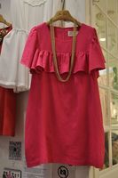 韩国代购2015夏季新款宽松显瘦荷叶边短袖连衣裙女甜美气质裙子潮
