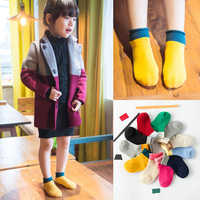 韩版儿童袜子新款堆堆袜糖果色卷边松口婴儿袜宝宝袜纯棉袜可爱袜