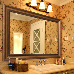 众想 欧式卫浴镜子防水浴室镜壁挂卫生间镜子豪华美式复古装饰镜