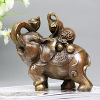 开光纯铜大象摆件 大号 母子象 葫芦大象摆件 招财风水摆设