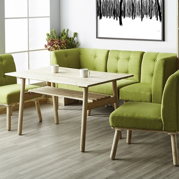 实木沙发简约北欧宜家木质客厅餐厅转角单双人位组合原木布艺沙发