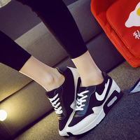 秋新韩版运动鞋女气垫跑步鞋休闲鞋女松糕坡跟单鞋学生板鞋旅游鞋