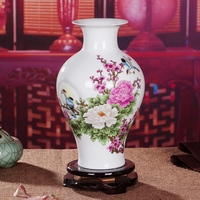 包邮景德镇陶瓷花瓶 现代时尚家居装饰品 新房摆件 月亮花鸟花瓶