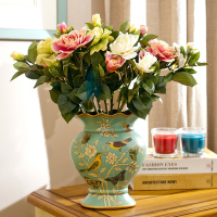 芮诗凯诗蓝湖缇岸欧式美式花瓶复古客厅陶瓷花瓶摆件台面花瓶摆件