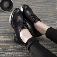 2015秋季新款韩版简约系带皮鞋中跟粗跟圆头深口女单鞋OL工作女鞋