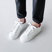 韩国代购秋新款软面牛皮休闲运动板鞋平底鞋蛇纹后跟低帮潮鞋女鞋