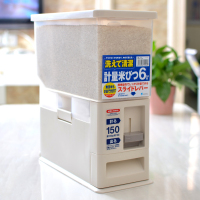 日本品牌计量储米箱米桶塑料米缸6kg/12kg带滑轮厨房防潮面粉桶