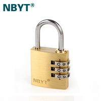 NBYT定制图案旅行箱包健身房更衣柜实心黄铜密码锁挂锁T1030