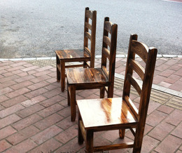 厂家直销防腐实木碳化家具椅子 菜馆炭烧桌椅 面馆餐椅凳子靠背椅