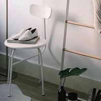 北欧简约餐椅大师设计靠背白色烤漆餐厅椅子室内咖啡厅创意金属凳