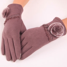 2015新款手套冬季户外开车手套保暖女士秋冬短款五指分指触屏手套