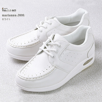 正品日本护士鞋真气垫女鞋运动鞋超轻舒适冬款孕妇鞋白色系带冬季