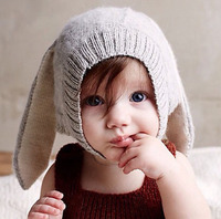 2016新款儿童兔子耳朵宝宝帽男女婴儿童毛线针织造型帽萌萌的帽子