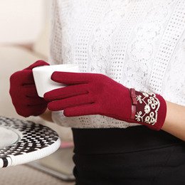 新款手套女冬可爱韩版保暖学生触摸屏秋冬季户外骑车开车女士手套